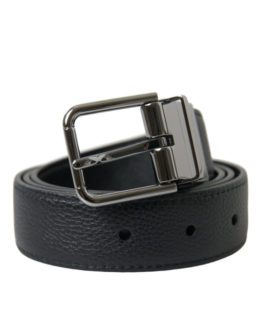 Elegant Leather Belt with Metal Buckle