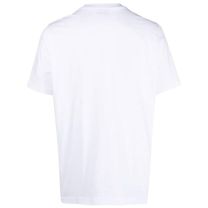 White Cotton Tee with Vibrant Chest Print