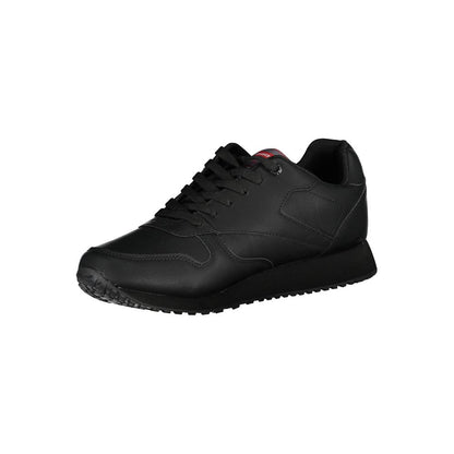 Sleek Black Sports Sneakers with Contrasting Accents