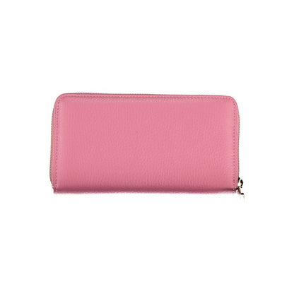 Elegant Pink Leather Wallet with Ample Space