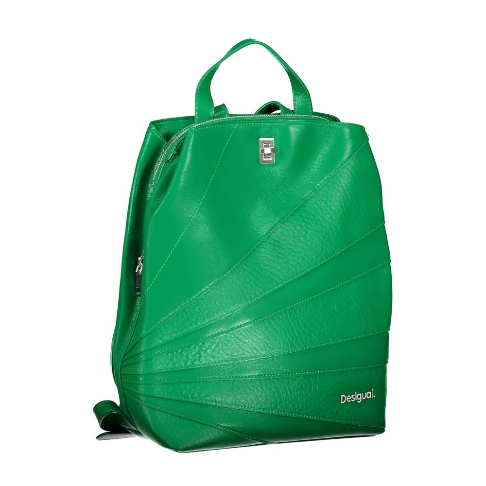 Chic Green Backpack with Contrast Details