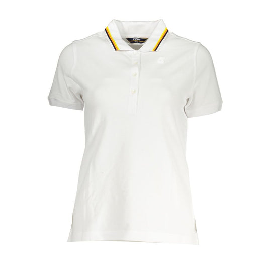 Elegant White Contrast Polo Shirt