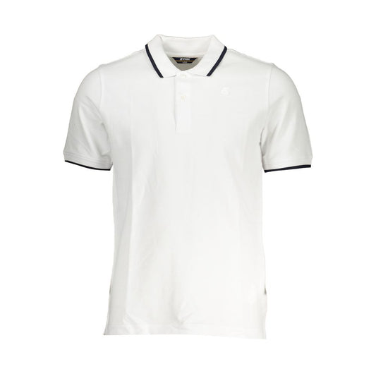 Chic White Contrast Detail Polo Shirt