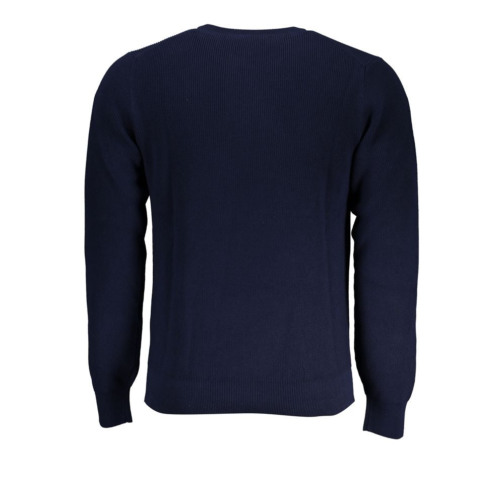 Crew Neck Cotton Sweater in Blue