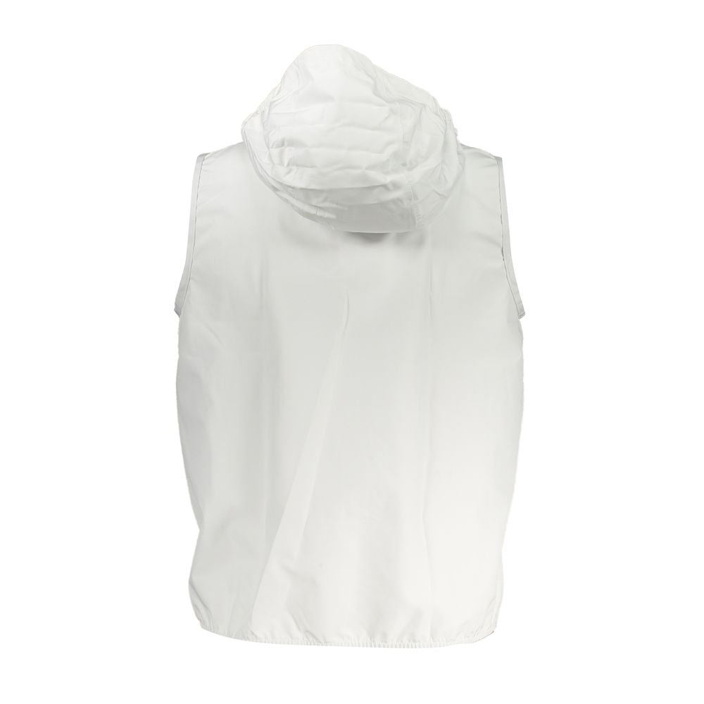 Elegant Sleeveless White Zip-Up Jacket