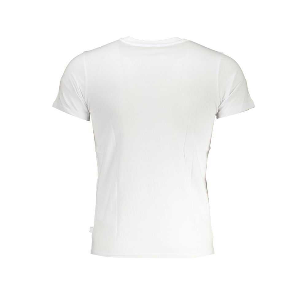 Crisp White Cotton Crew Neck Tee with Pocket