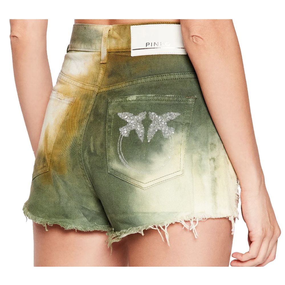 Military Green Cotton Women Shorts