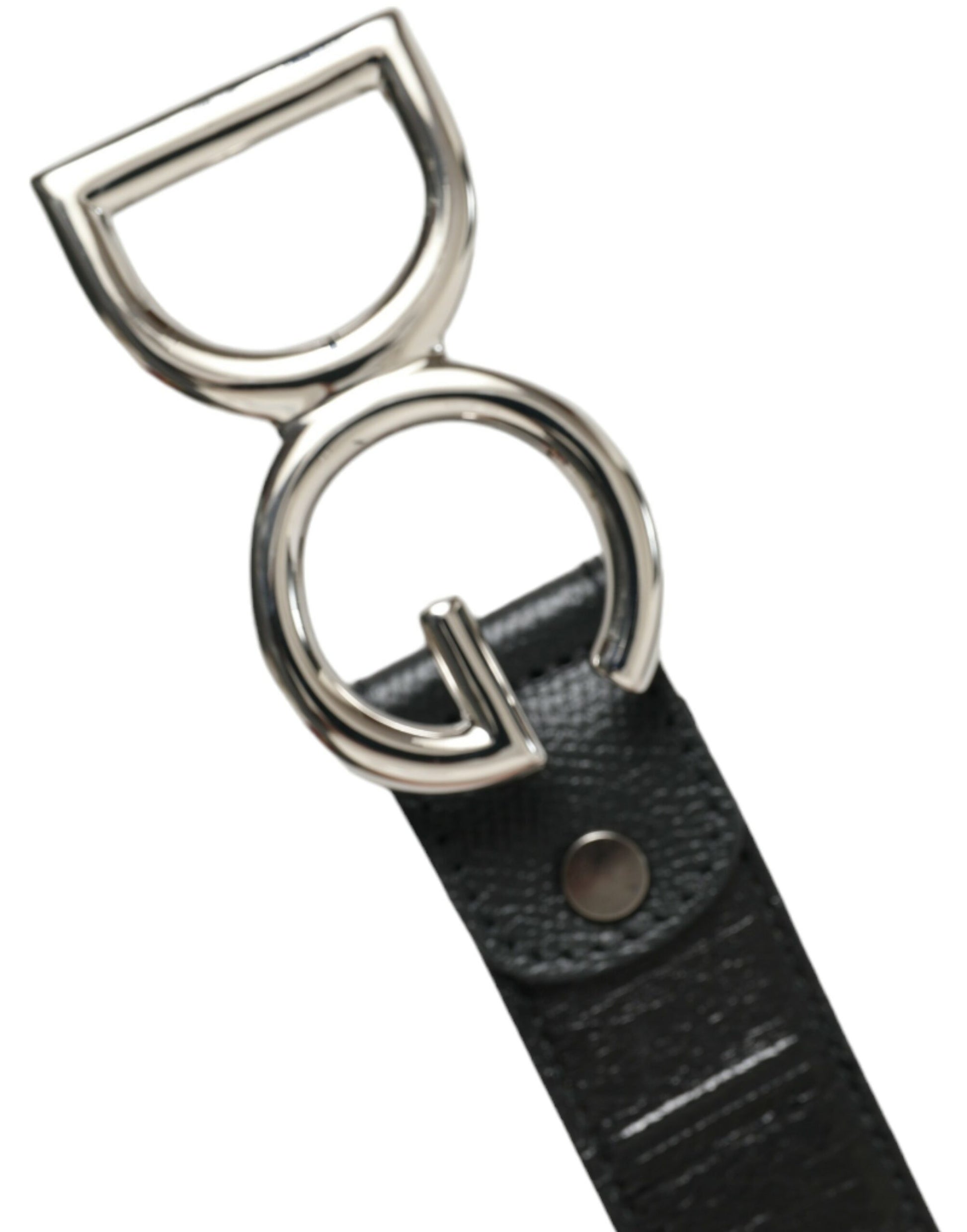 Chic Black Leather Belt with Metal Buckle