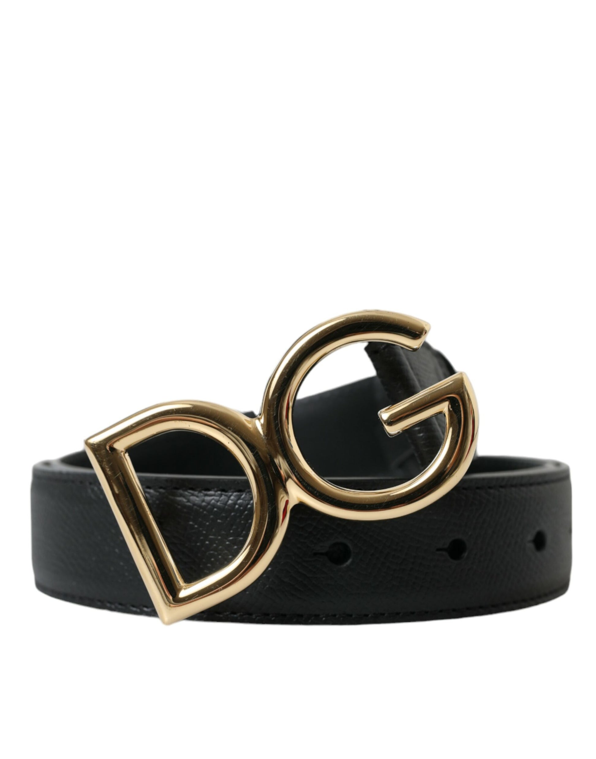 Elegant Black Leather Waist Belt