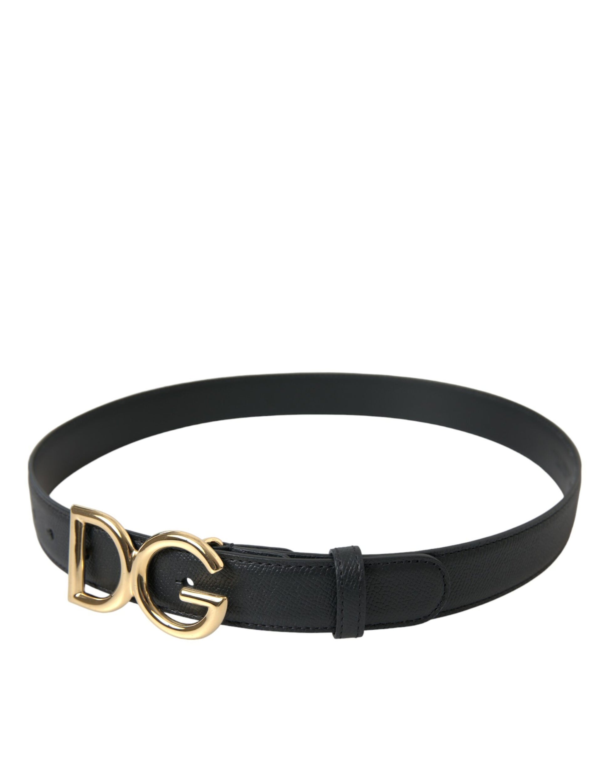 Elegant Black Leather Waist Belt