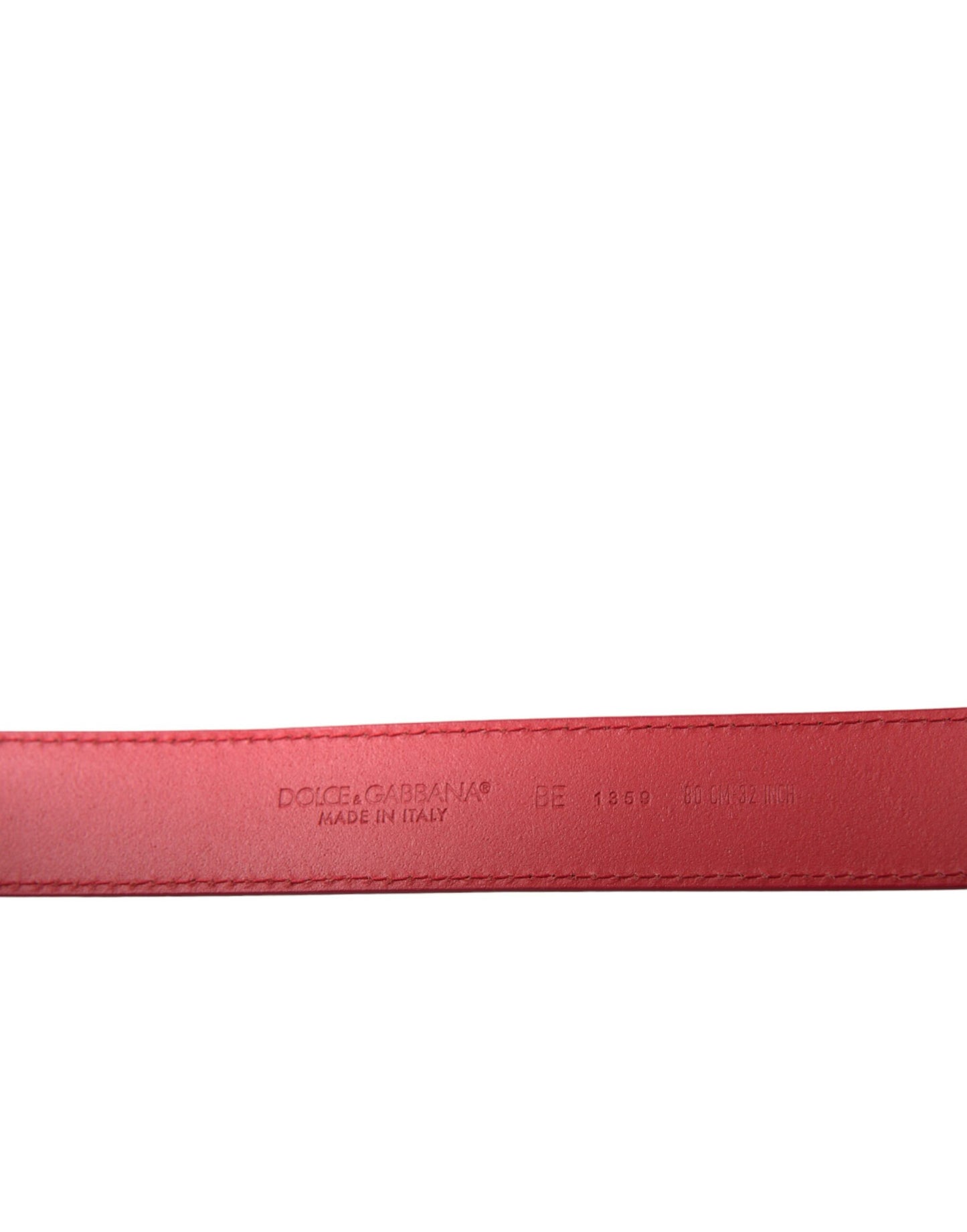 Elegant Red Leather Waist Belt with Logo Buckle