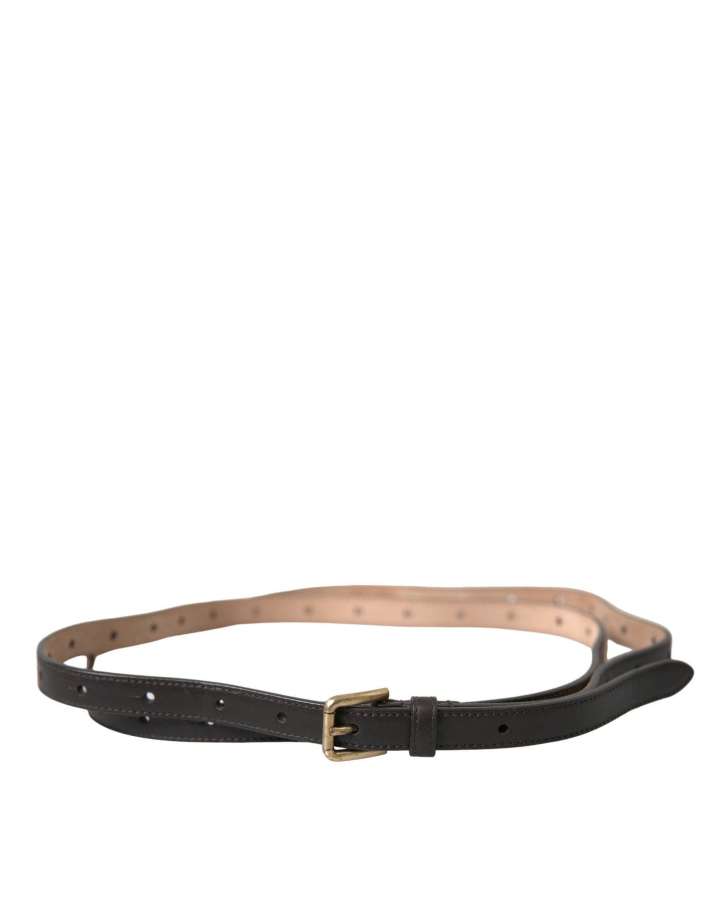 Elegant Dark Brown Leather Waist Belt