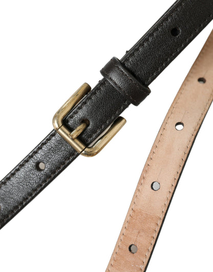 Elegant Dark Brown Leather Waist Belt