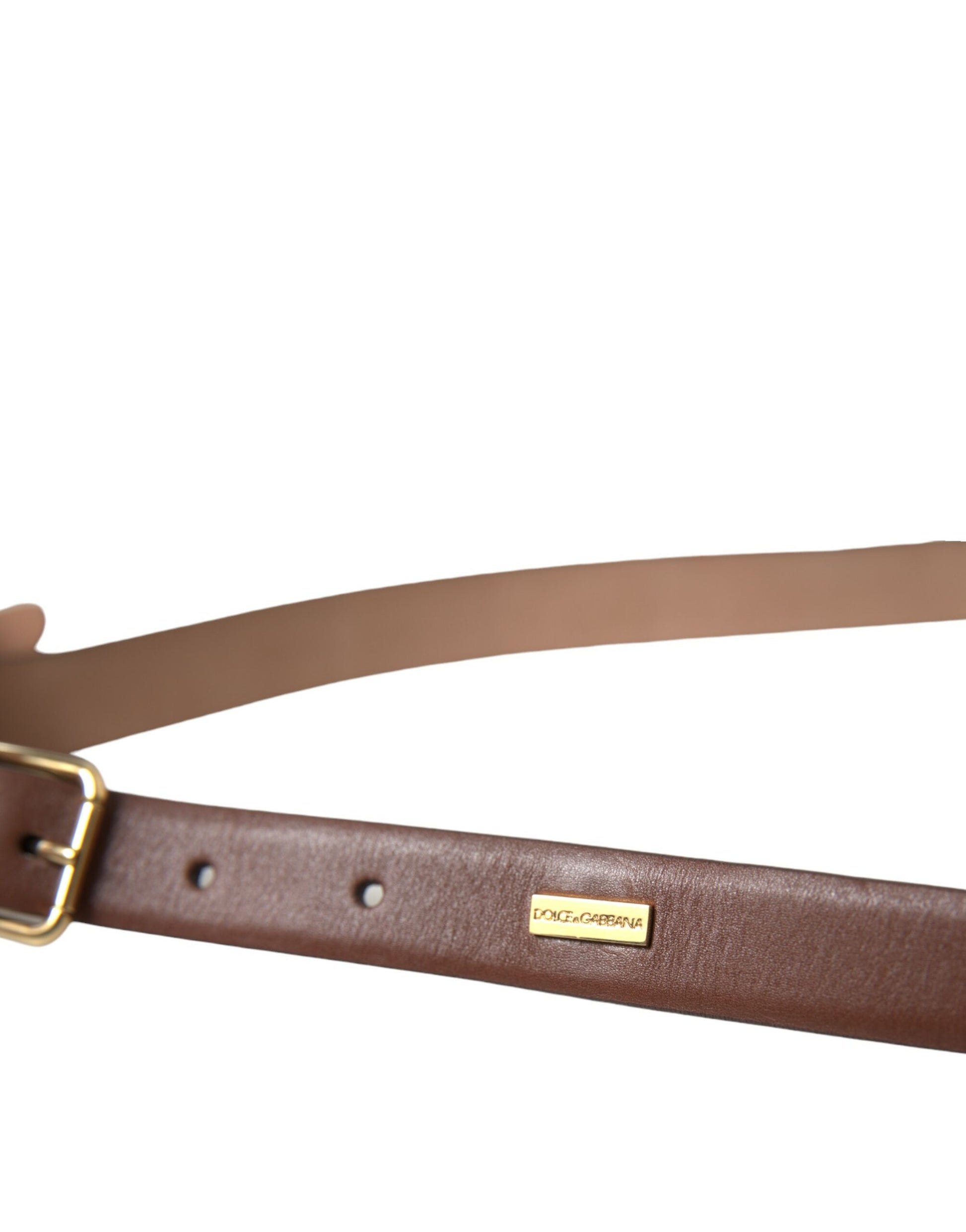 Elegant Brown Calf Leather Waist Belt