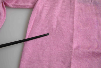 Elegant Cashmere Silk Pink Cardigan