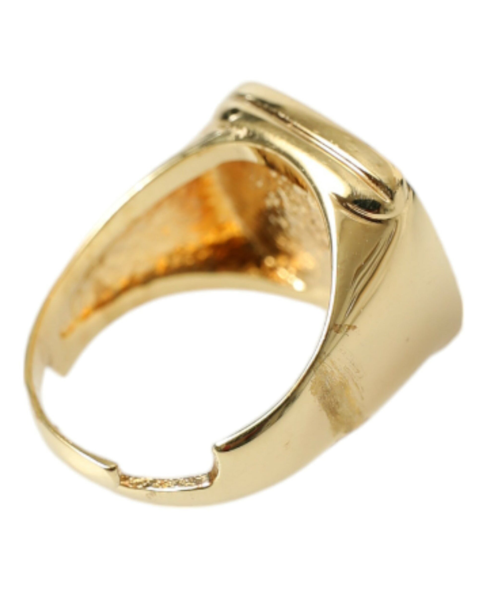 Elegant Gold Plated Logo Engraved Ring