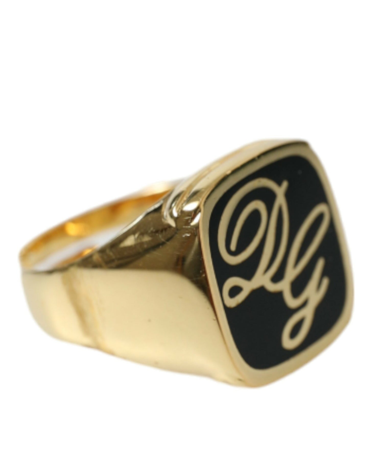 Elegant Gold Plated Logo Engraved Ring