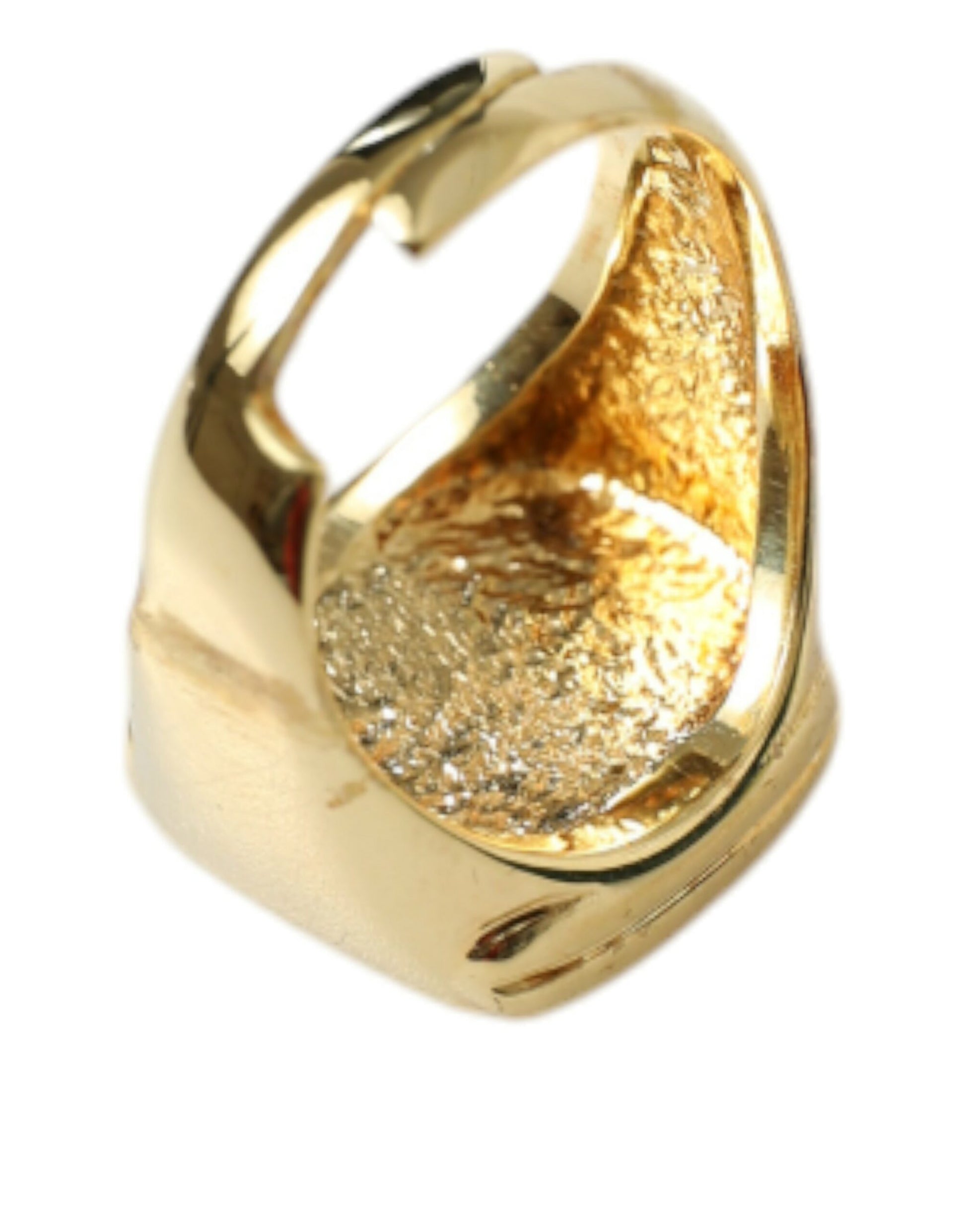 Elegant Gold Plated Logo Engraved Ring