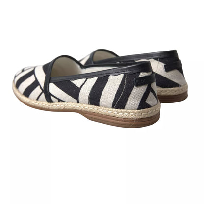 Elegant Striped Leather Espadrilles