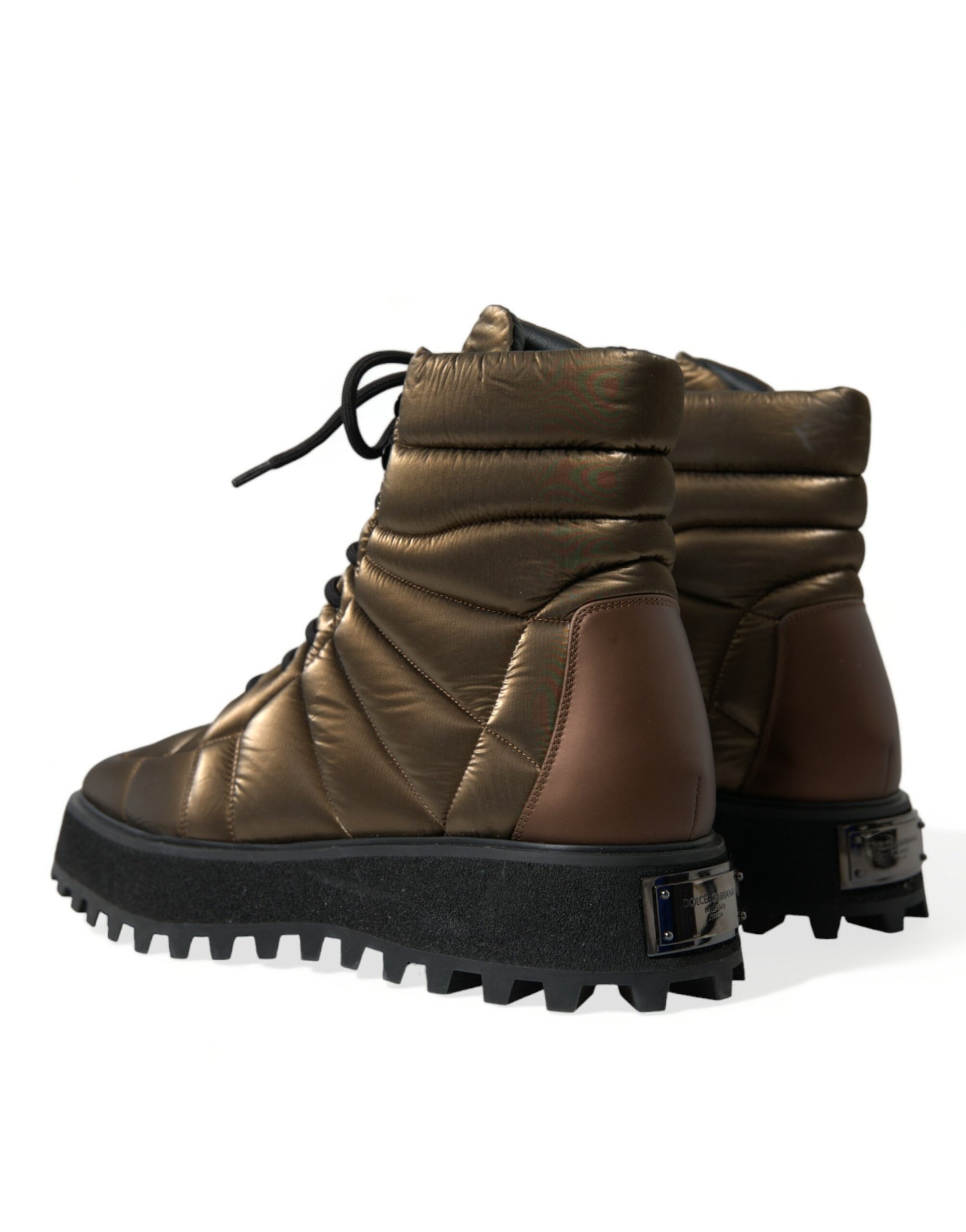 Bronze Plateau Padded Boots with DG Logo Plate