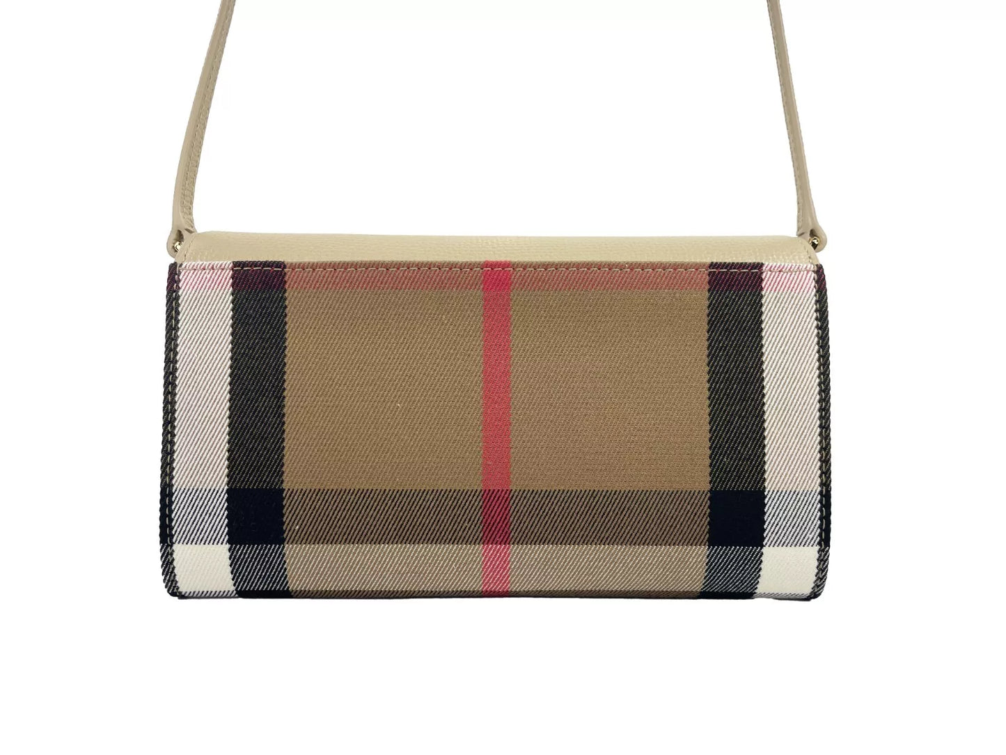 Hannah Small House Check Coca Leather Crossbody Bag