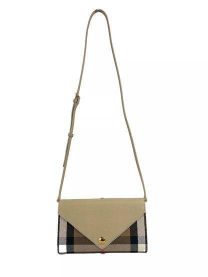 Hannah Small House Check Coca Leather Crossbody Bag