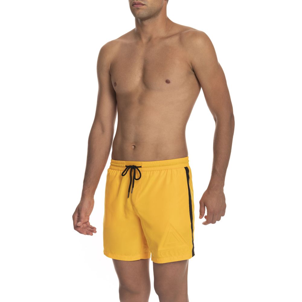 Yellow Polyester Men Swimwear