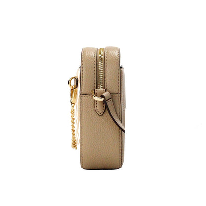 Jet Set Large East West Camel Haircalf Zip Chain Crossbody Bag