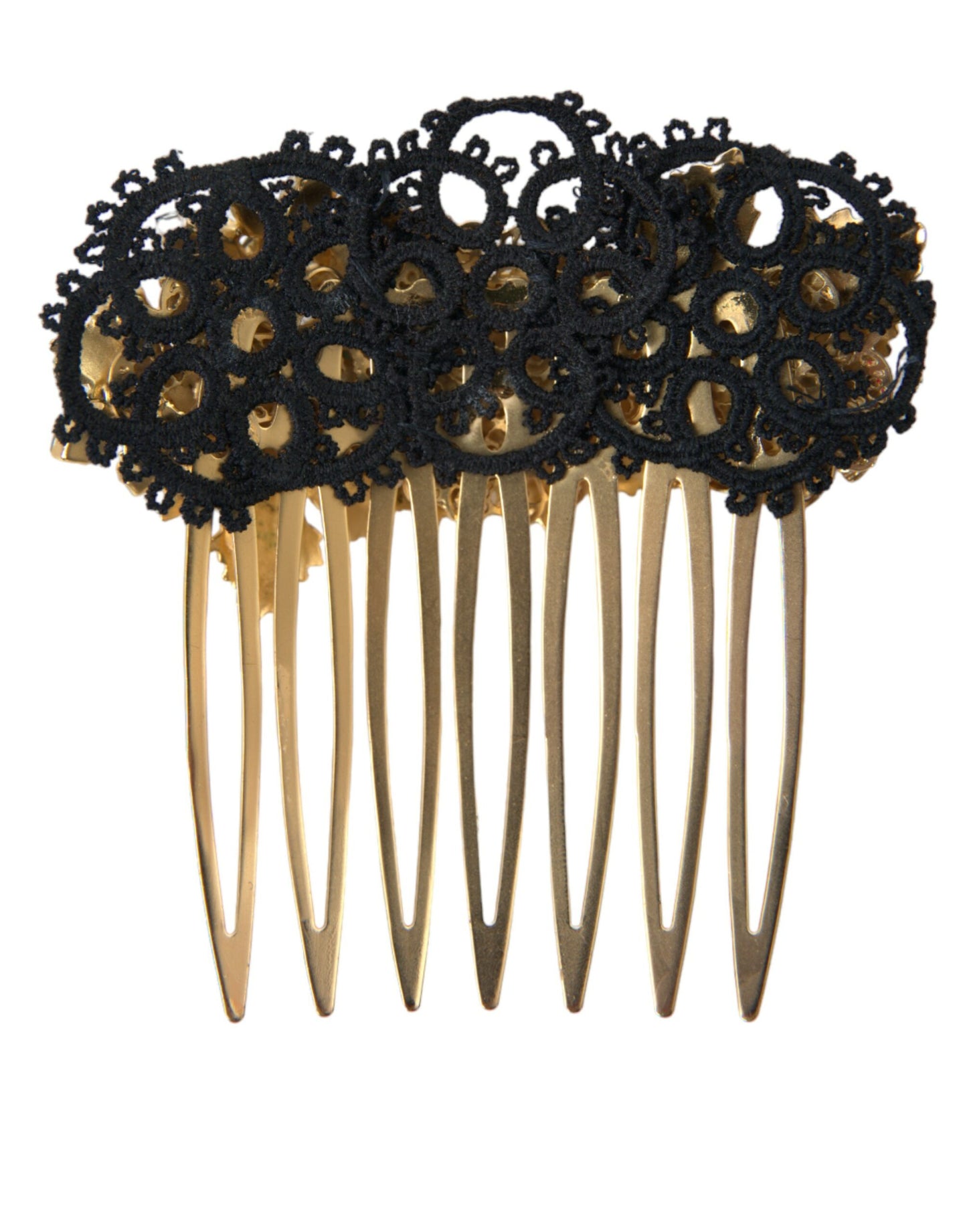 Gold Brass Crystal Lady Bug Women Hair Comb