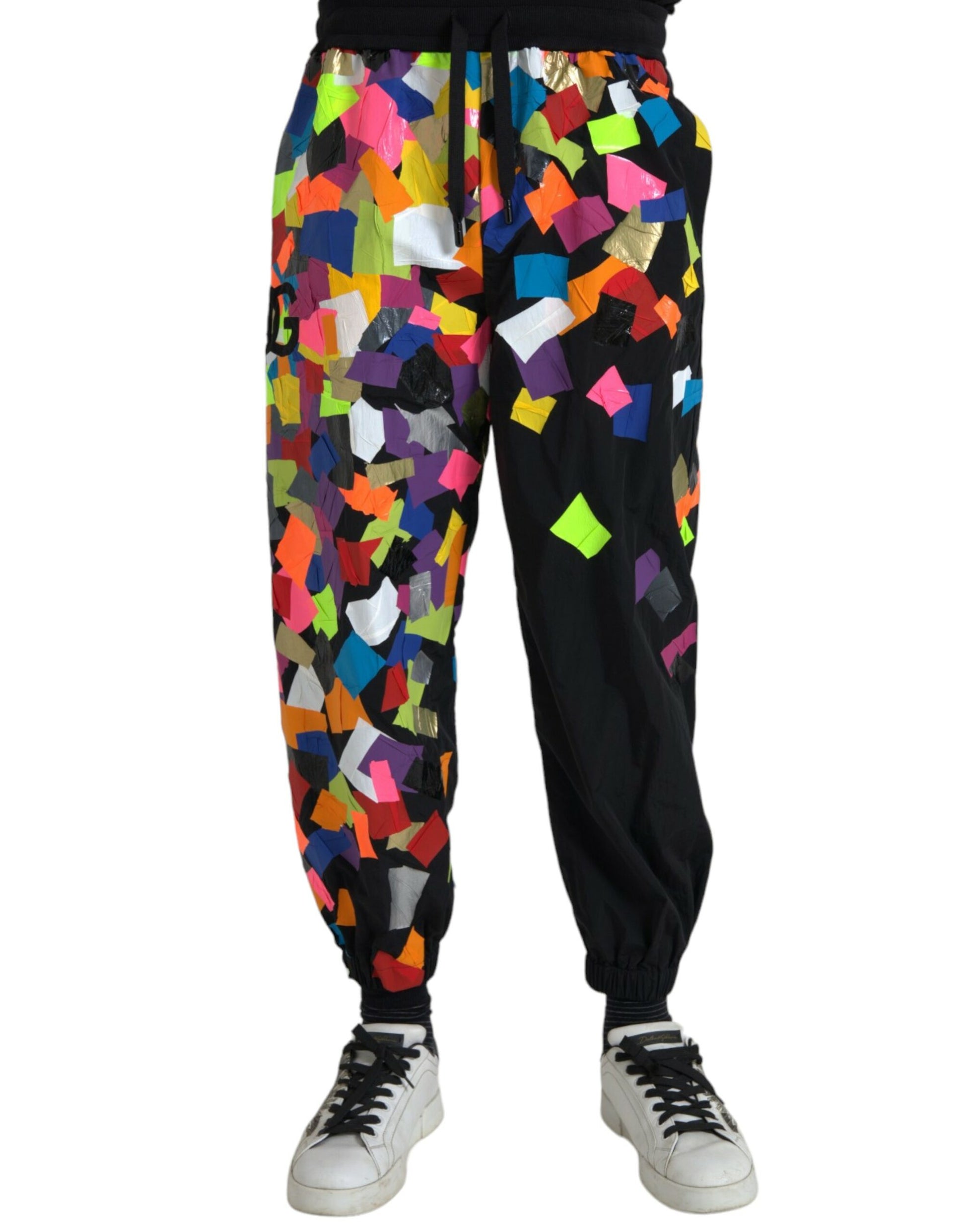 Multicolor Print Nylon Jogger Sweatpants Pants