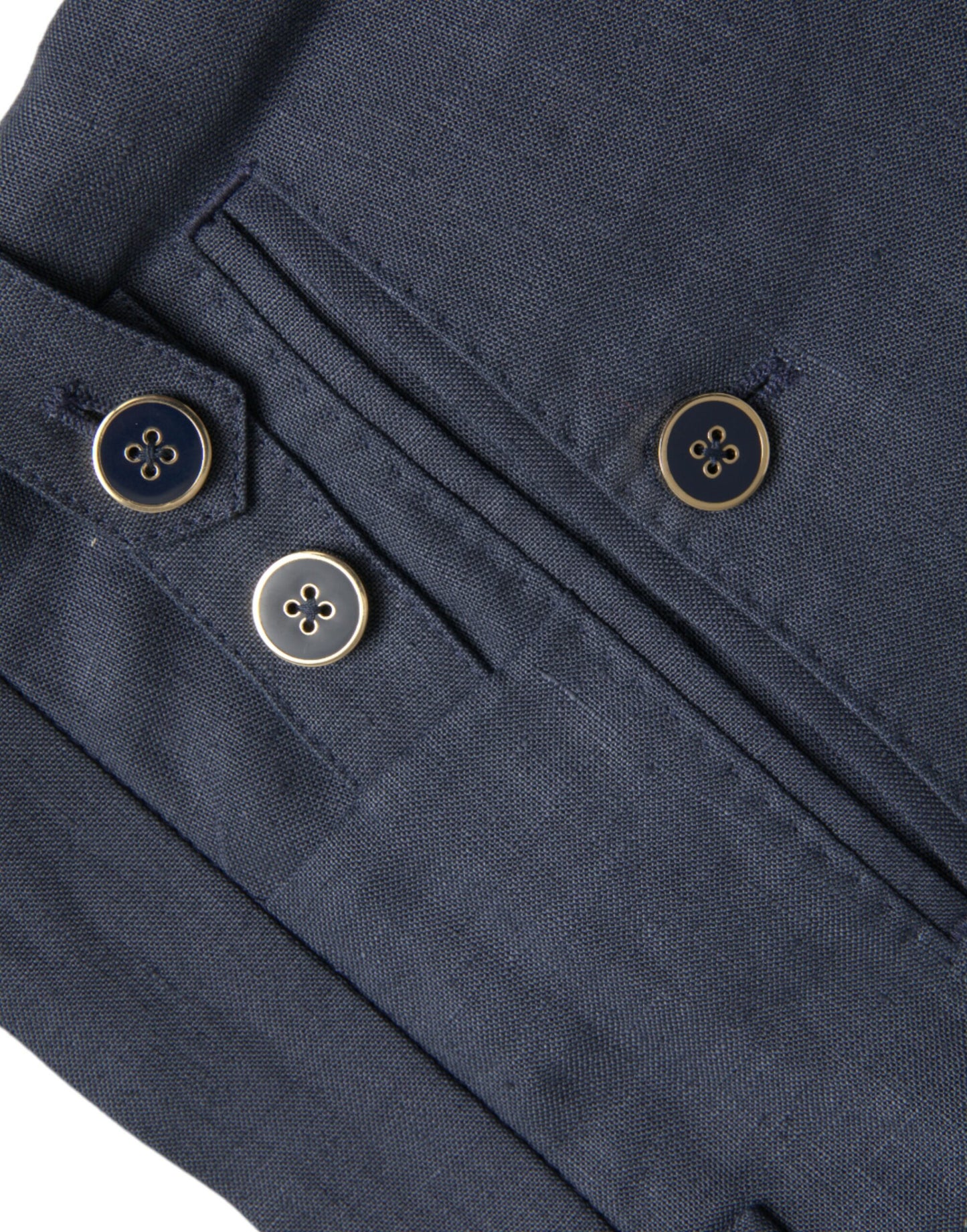 Navy Blue Linen Men Slim Dress Pants