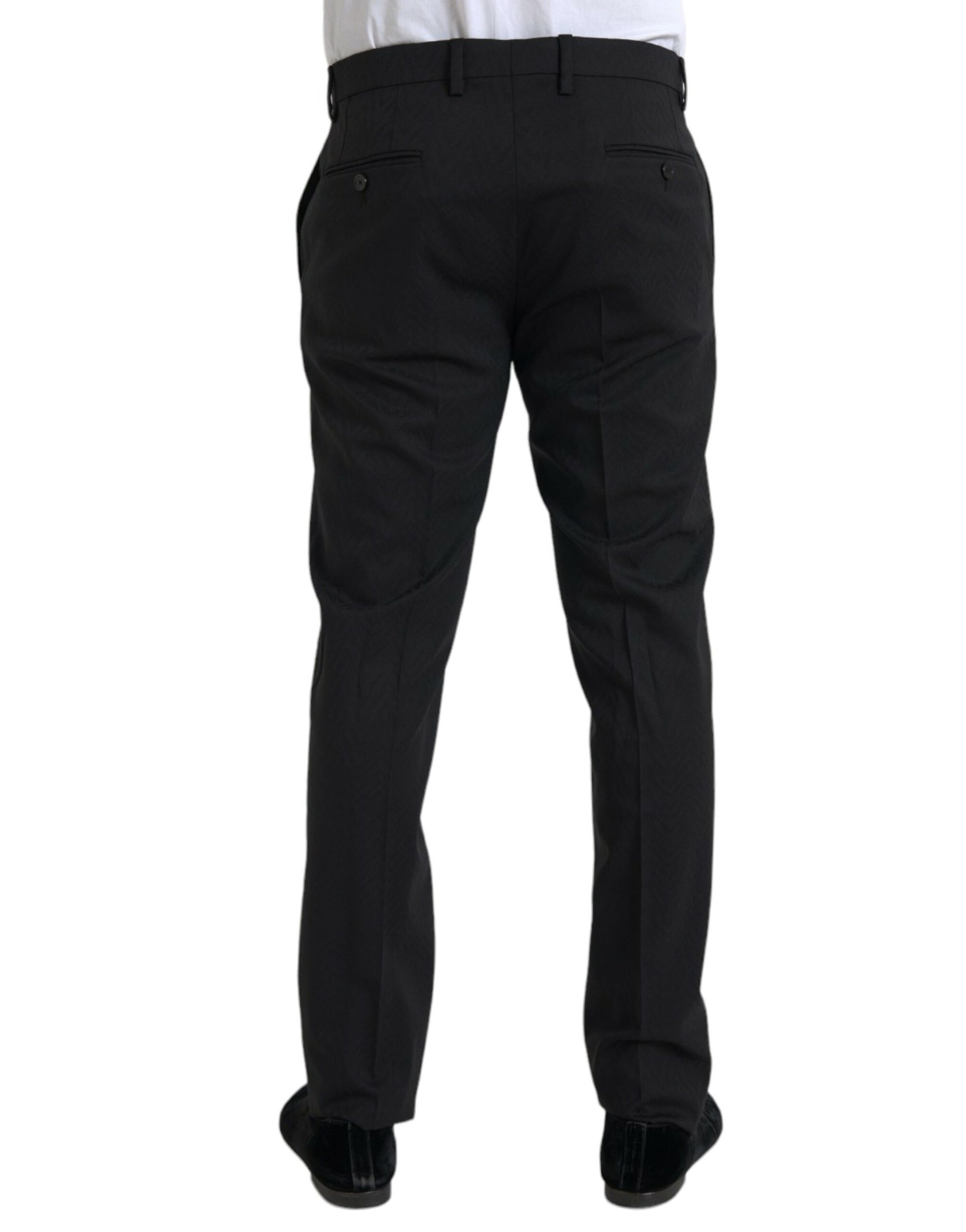 Black Wool Men Skinny Dress Pants