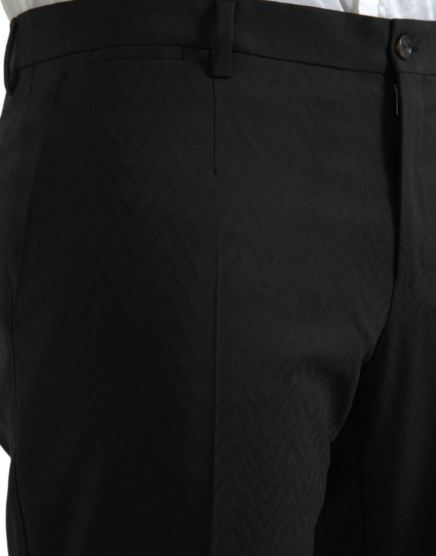 Black Wool Men Skinny Dress Pants