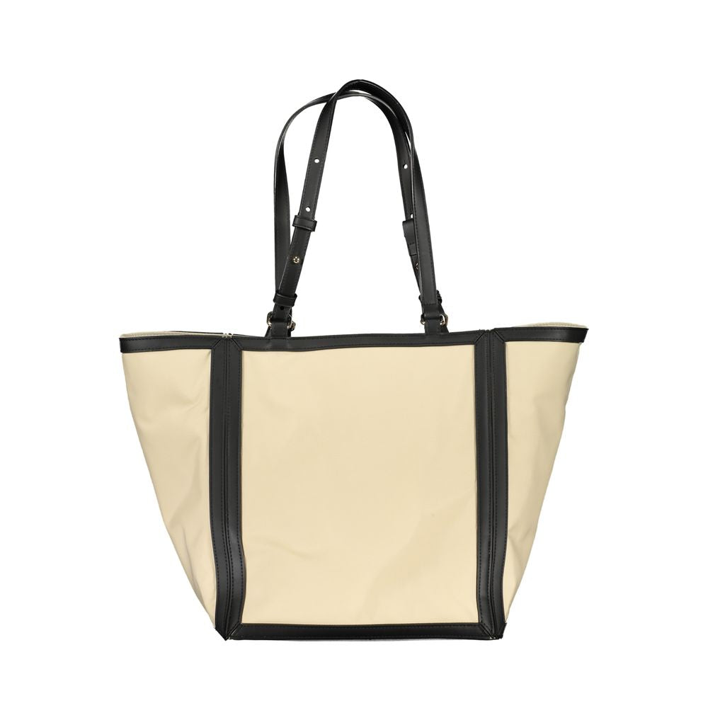 Beige Polyester Handbag