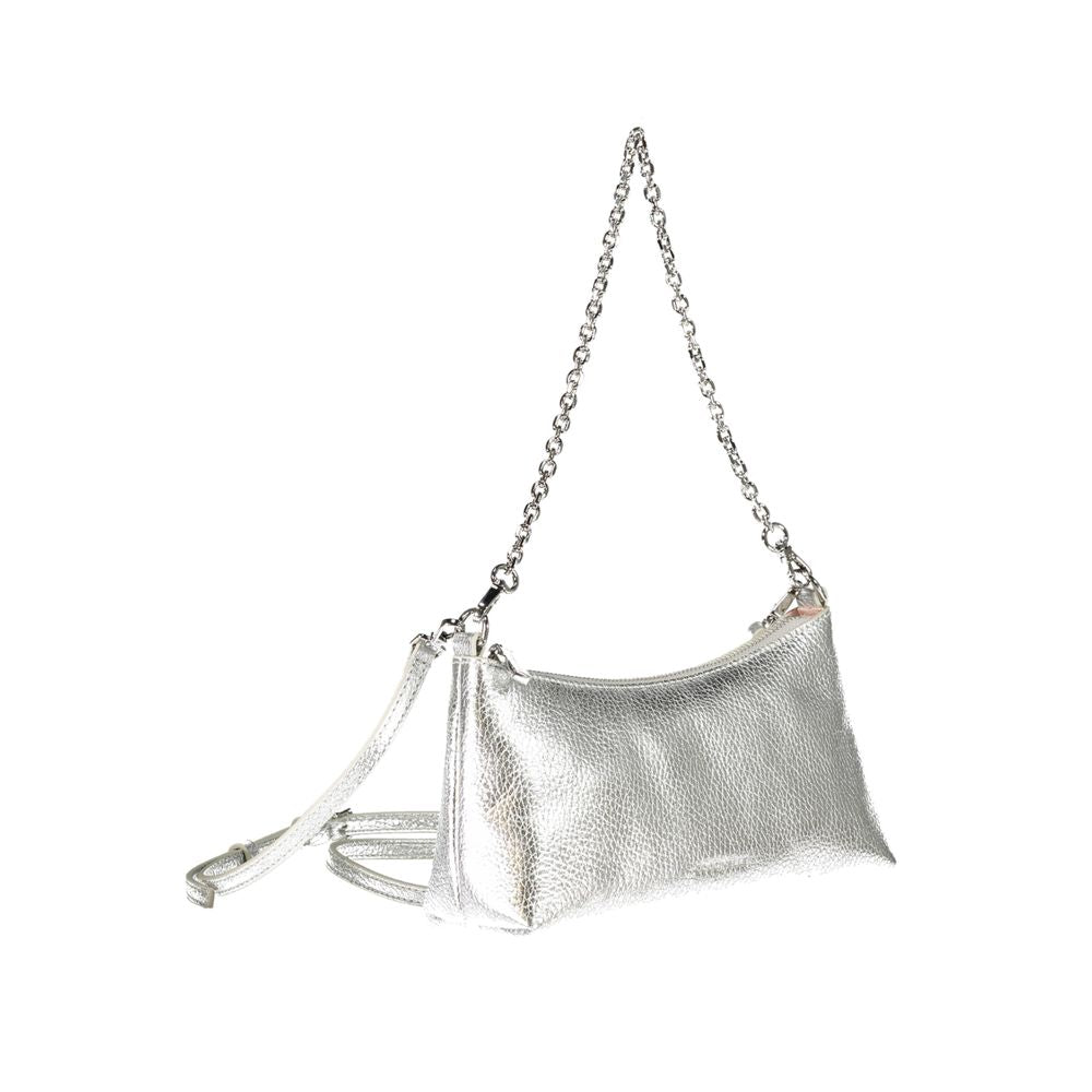 Silver Leather Handbag