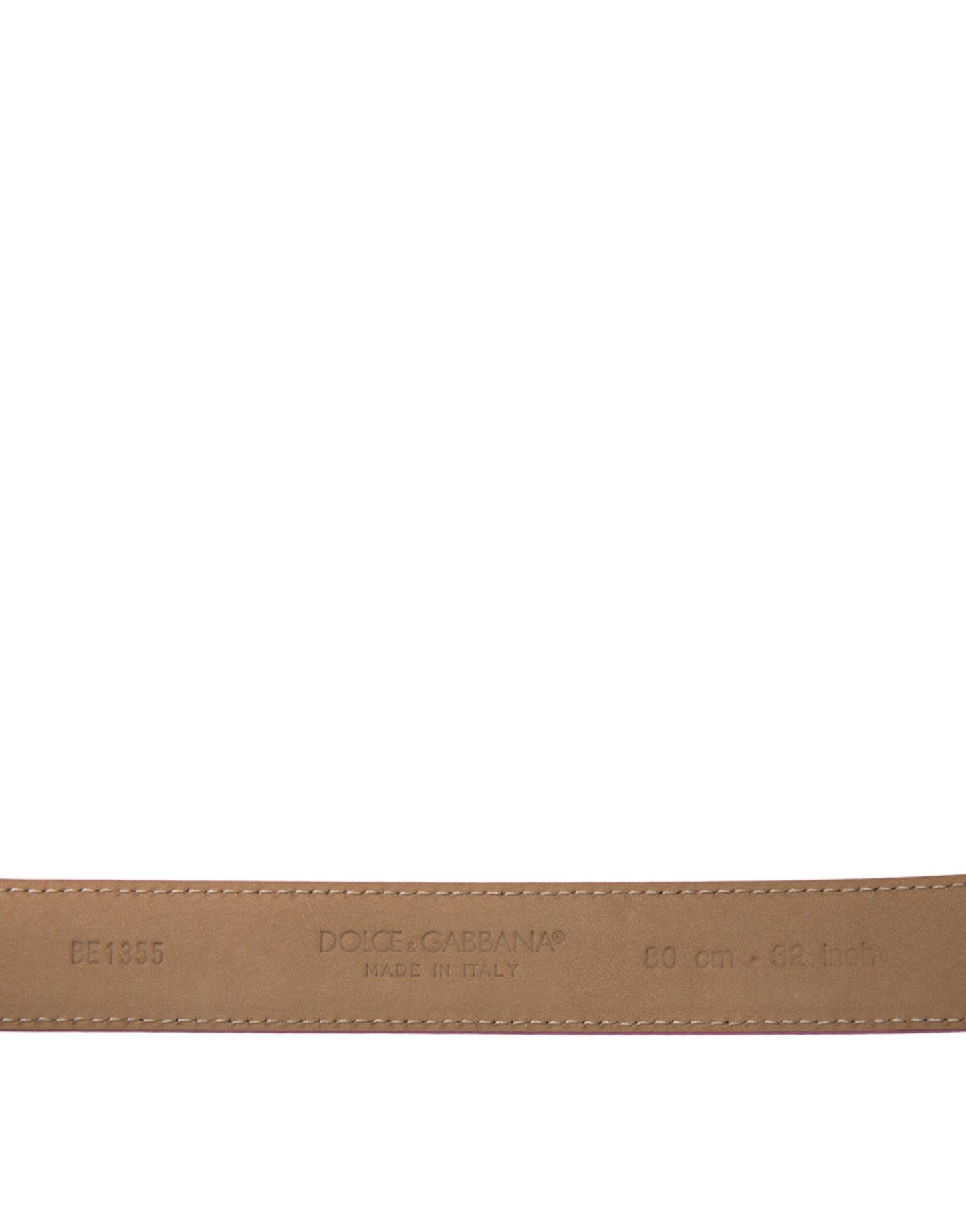 Pink Leather Gold Logo Metal Buckle Belt