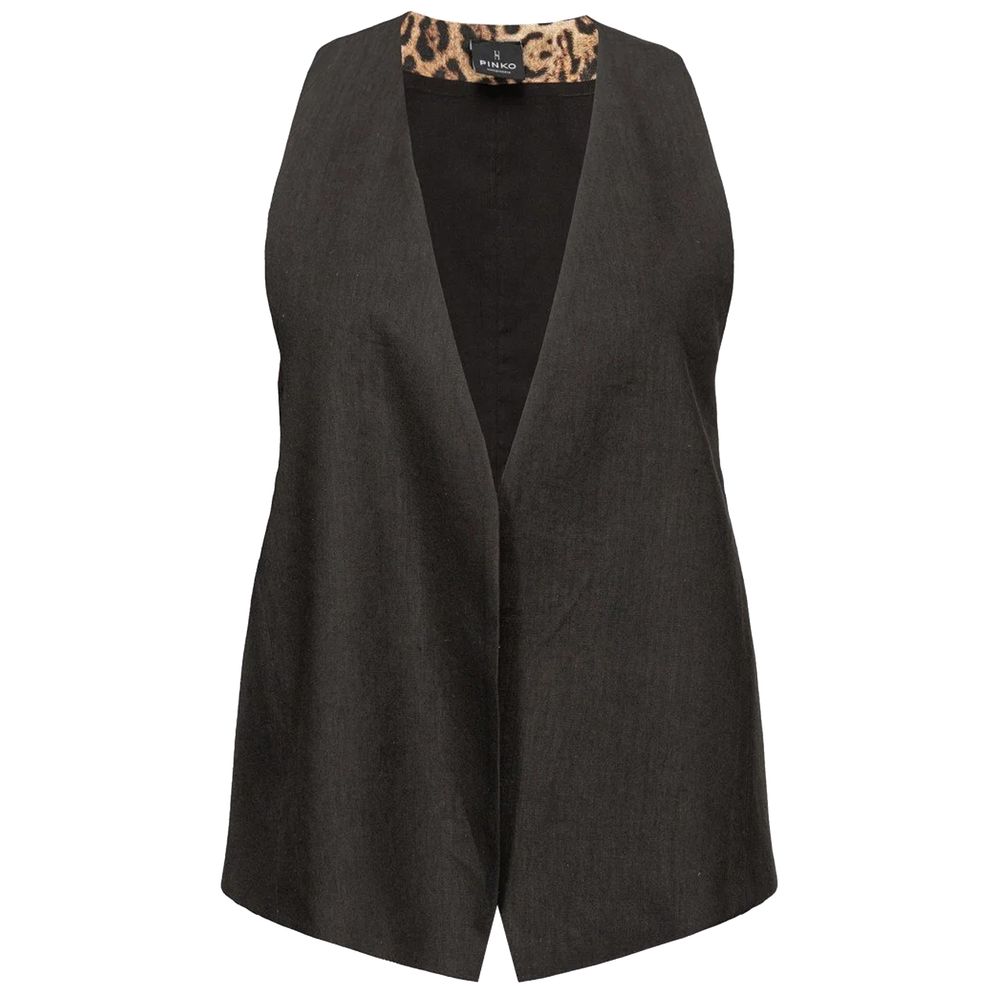 Black Linen Vest