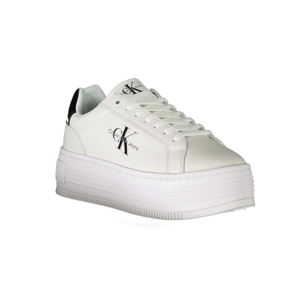 White Polyester Sneaker