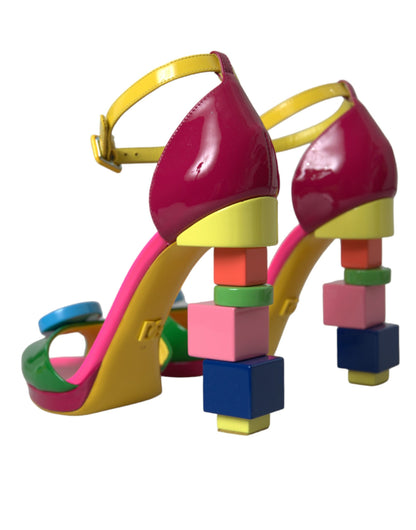 Multicolor Leather Heels Sandals Shoes