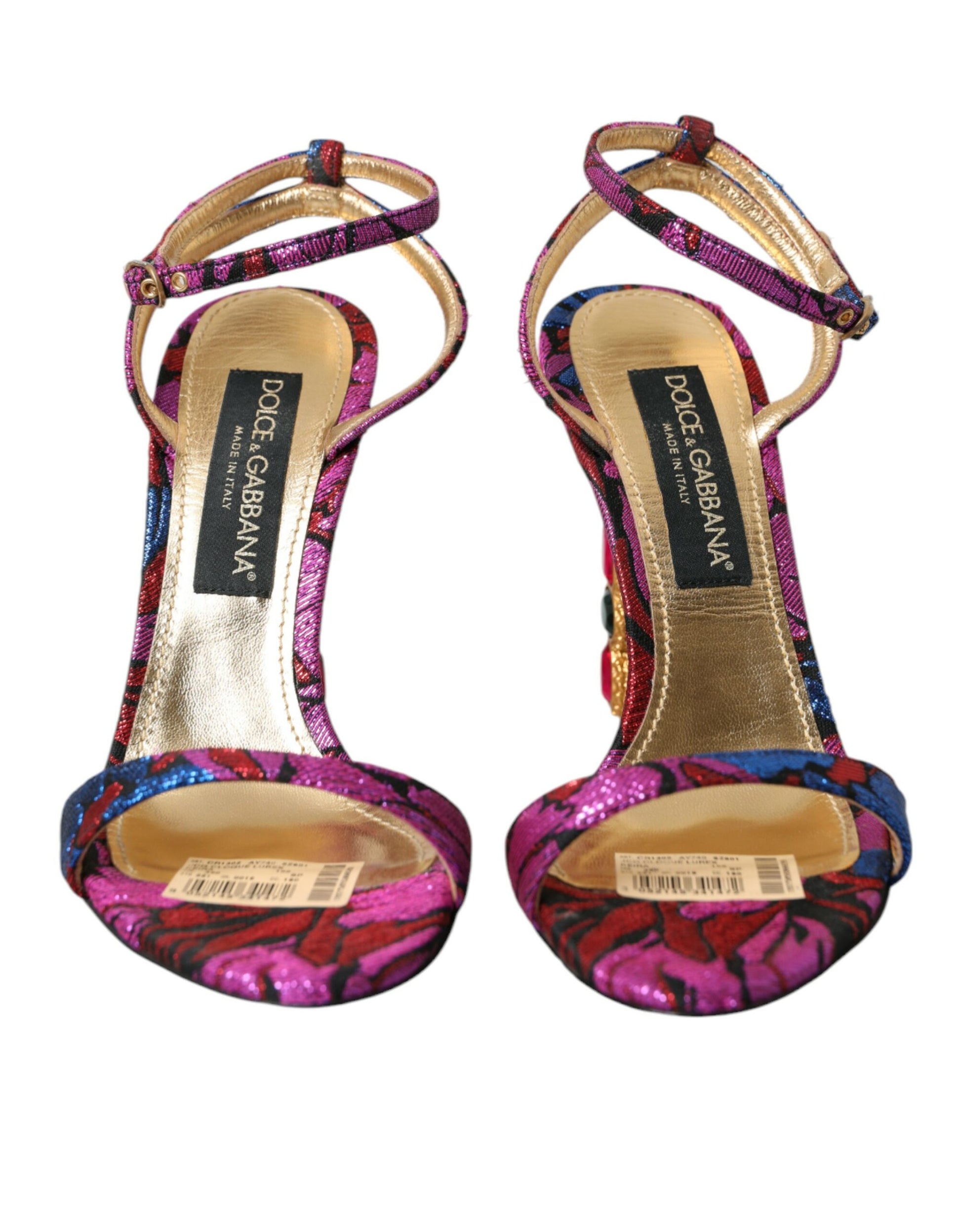 Multicolor Jacquard Crystals Sandals Shoes