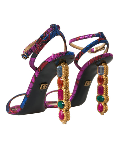 Multicolor Jacquard Crystals Sandals Shoes