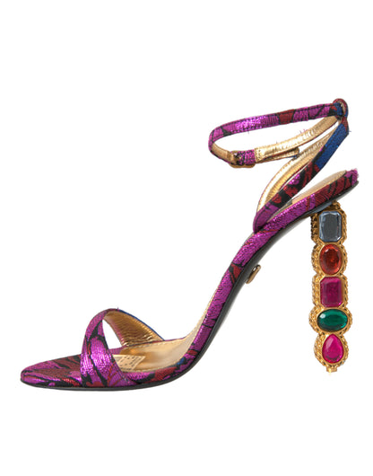 Multicolor Jacquard Crystals Sandals Shoes