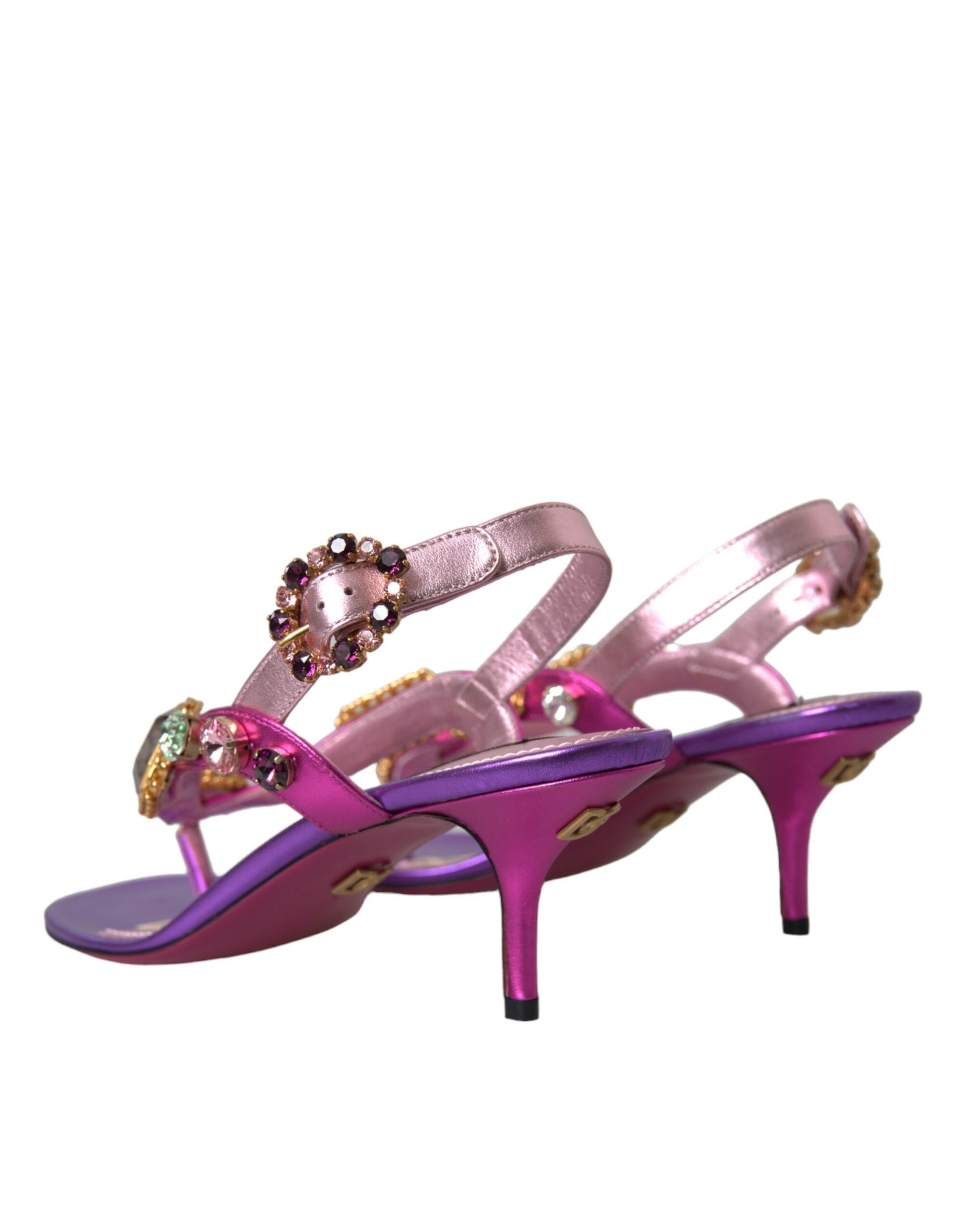 Multicolor Crystals Slingback Sandals Shoes