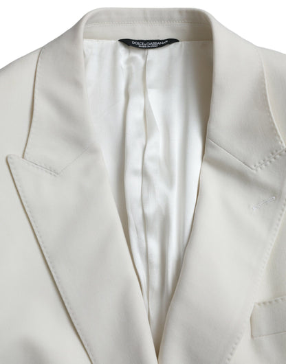 White Wool MARTINI Double Breasted Blazer