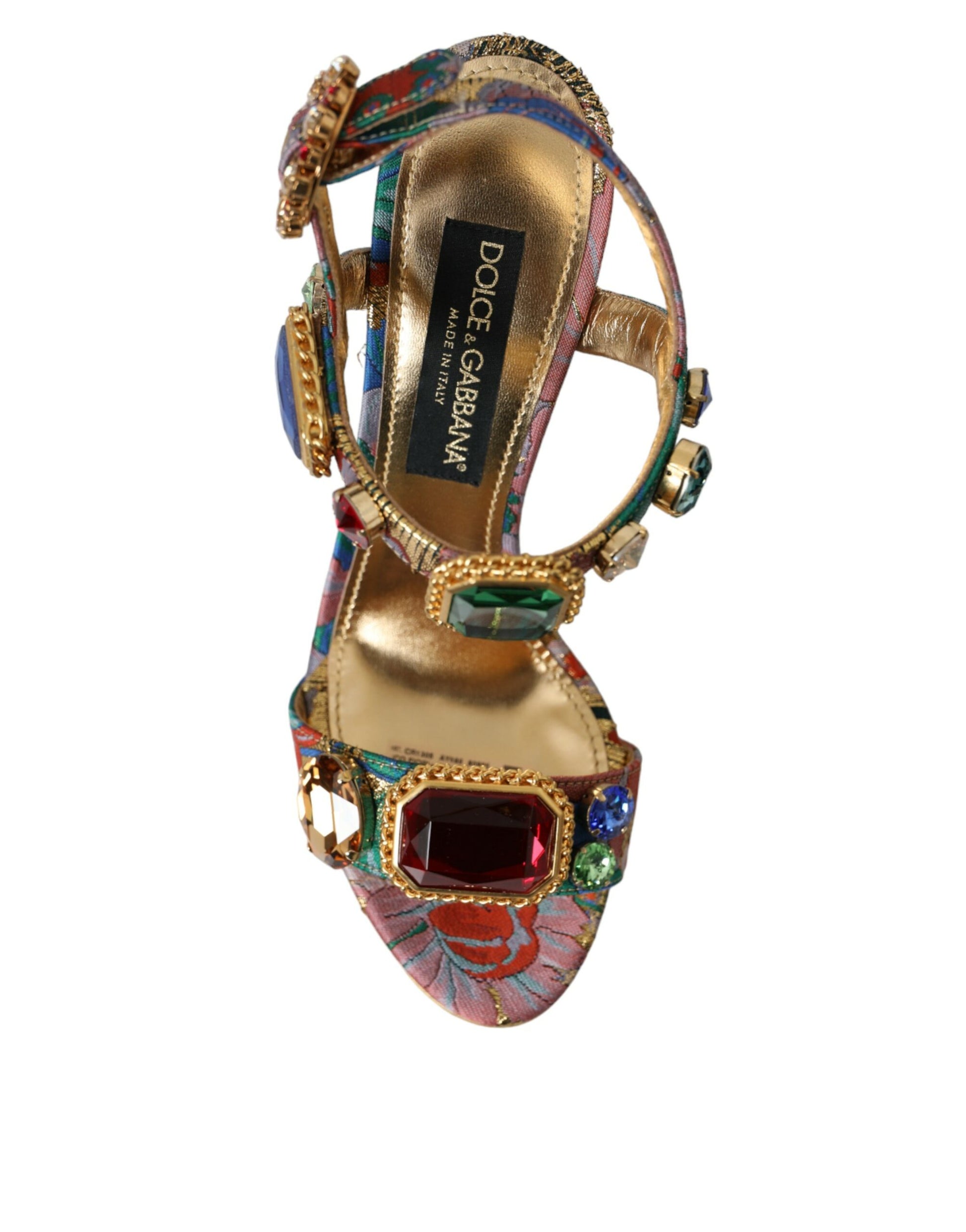 Multicolor Jacquard Crystals Sandals Shoes