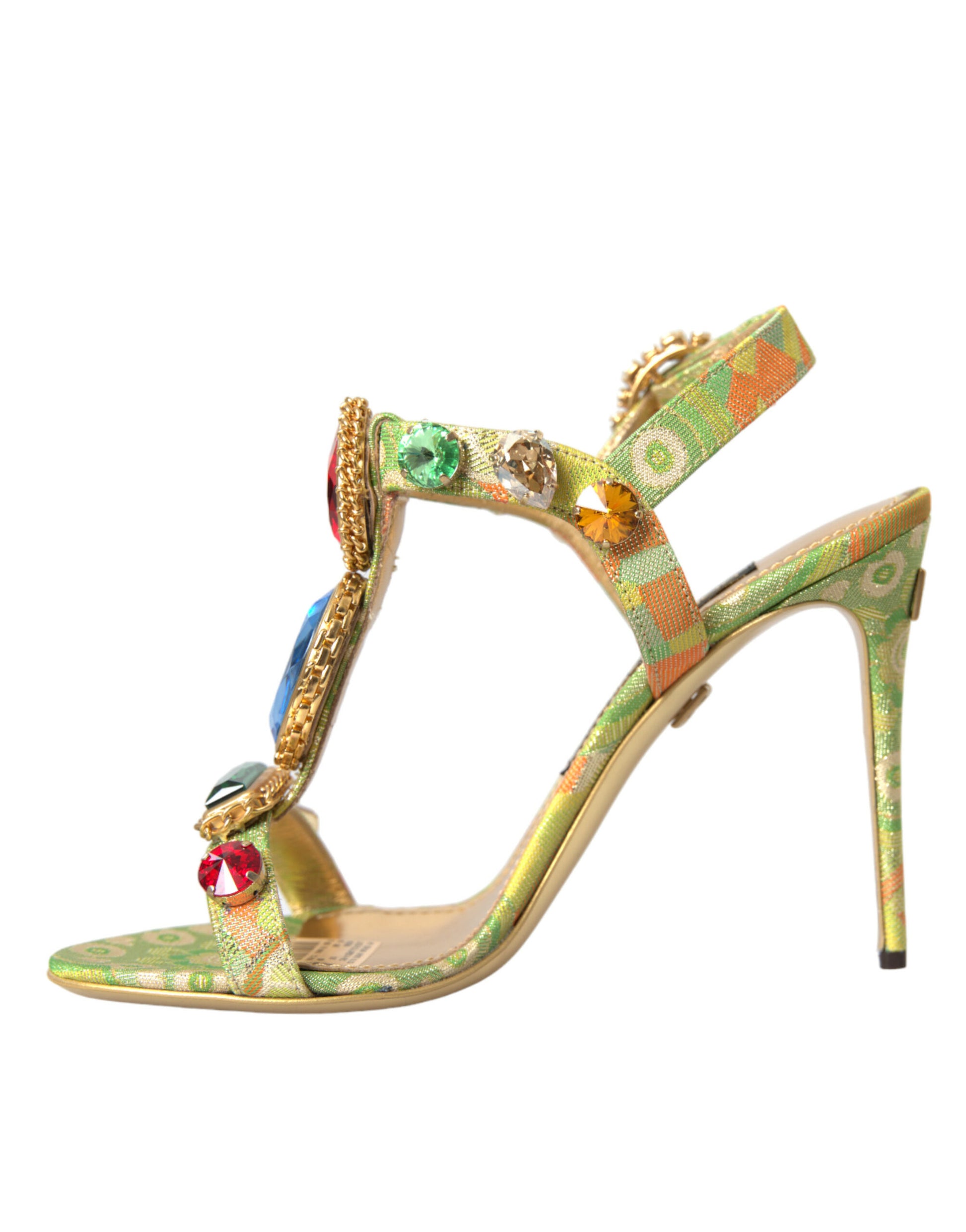 Multicolor Jacquard Crystals Sandals Shoes