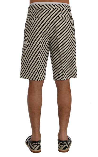 Striped Hemp Casual Shorts