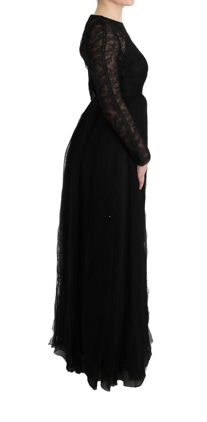 Elegant Black Sheath Long Sleeve Dress