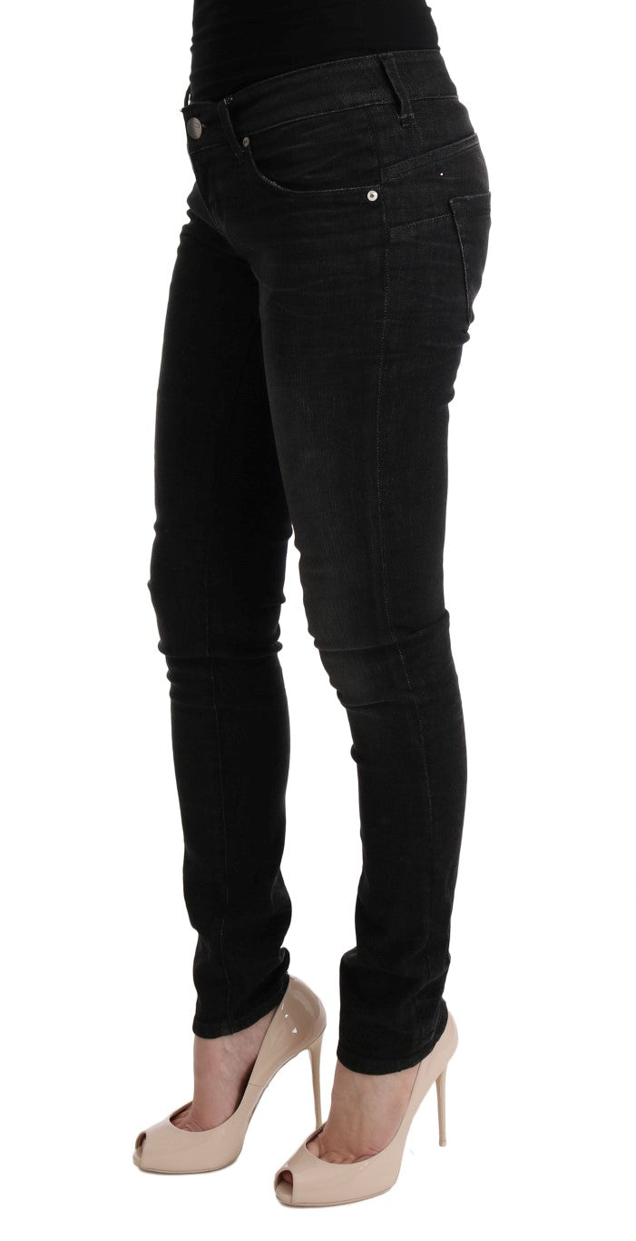 Chic Slim Fit Black Cotton Jeans