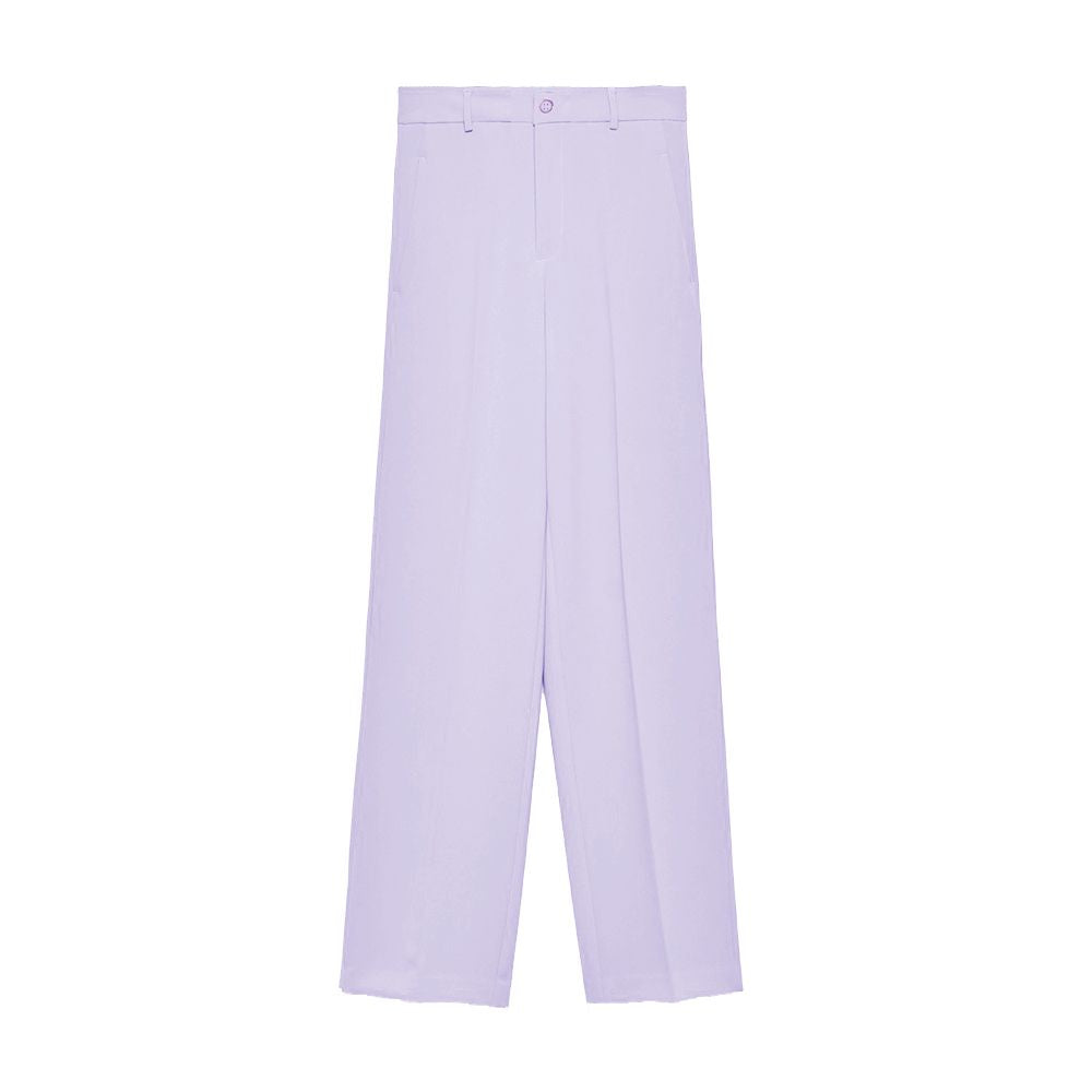 Elegant Purple Crepe Trousers for Women